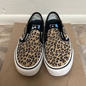 VANS leopard print slip on women's size 6.5